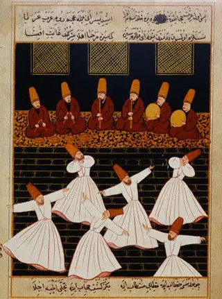 16th century --- 16th-Century Miniature Painting Depicting Dancing Dervishes --- Image by © Archivo Iconografico, S.A./CORBIS